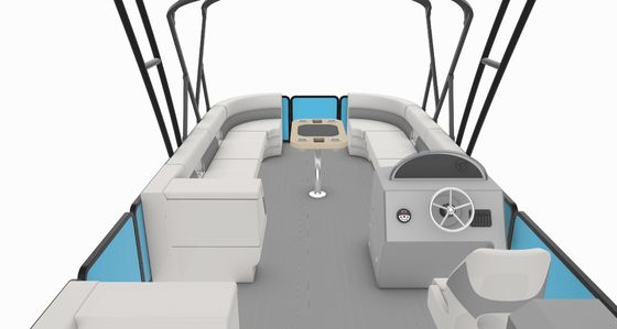 9.2m Double Decker Pontoon Boat with 1290 KGS Weight and Plush High-back Captain's Chairs