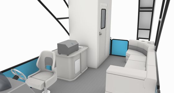 9.2m Double Decker Pontoon Boat with 1290 KGS Weight and Plush High-back Captain's Chairs