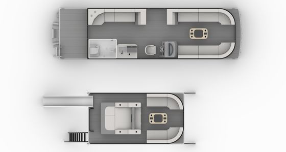 9.2m Double Decker Pontoon Boat with 1290 KGS Weight and Plush High-back Captain's Chairs