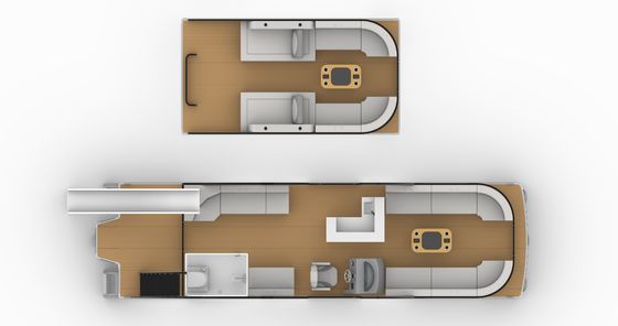 Double Decker Pontoon Boat with Trailer Included, Motor, and Plush Seating for Ultimate Comfort