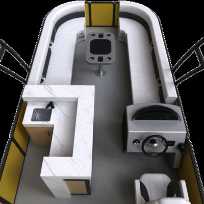 Double Decker Pontoon Boat with Trailer Included, Motor, and Plush Seating for Ultimate Comfort