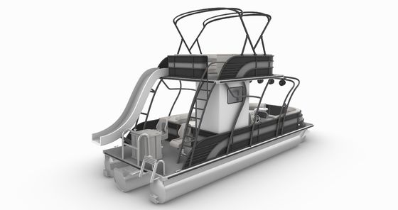 9.2m Length Double Decker Pontoon Boat with Outboard Motor and 1290 KGS Weight