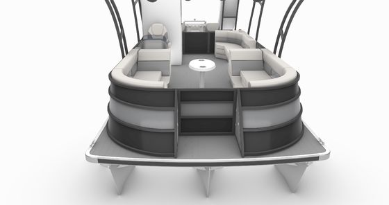 9.2m Length Double Decker Pontoon Boat with Outboard Motor and 1290 KGS Weight