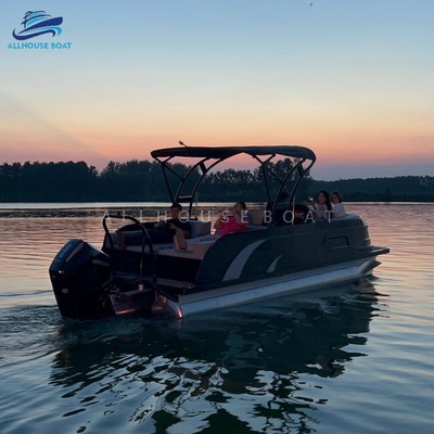 Fiberglass Pontoon Boat with 90-250 Hp Motor, 15-18 Capacity, and 3 Years Warranty