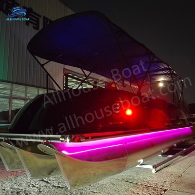 90-250 Hp Horsepower Fiberglass Pontoon Boat with 15-18 Capacity and 2.3m*8.2m Size