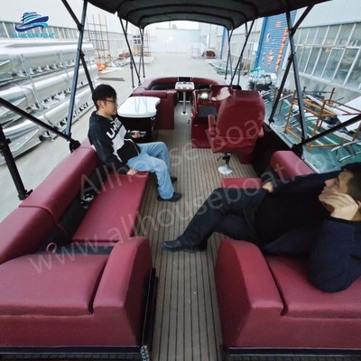 90-250 Hp Horsepower Fiberglass Pontoon Boat with 15-18 Capacity and 2.3m*8.2m Size