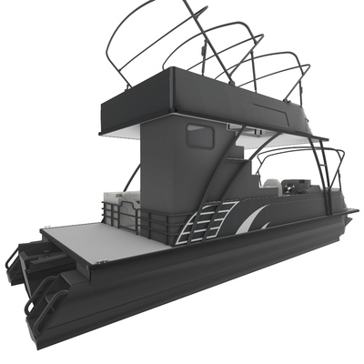 Double Decker Pontoon Boat with 12 Cup Holders 1-Year Warranty and Outboard Motor for Luxury Pontoon Party Boat