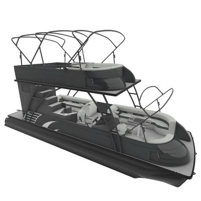 Double Decker Pontoon Boat with 12 Cup Holders 1-Year Warranty and Outboard Motor for Luxury Pontoon Party Boat