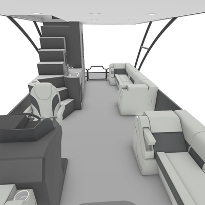 Double Decker Pontoon Boat with 12 Cup Holders 1-Year Warranty and Outboard Motor for Luxury Pontoon Party Boat