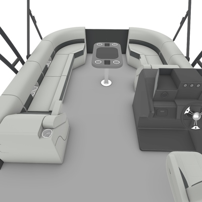 Double Decker Pontoon Boat with 12 Cup Holders 1-Year Warranty and Outboard Motor for Luxury Pontoon Party Boat