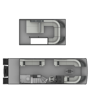 Double Decker Pontoon Boat with 12 Cup Holders 1-Year Warranty and Outboard Motor for Luxury Pontoon Party Boat