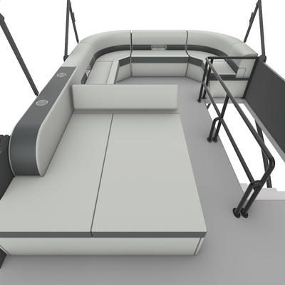 Double Decker Pontoon Boat with 12 Cup Holders 1-Year Warranty and Outboard Motor for Luxury Pontoon Party Boat