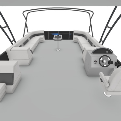 Double Decker Pontoon Boat with 3.0m Width Under-seat Storage and Various Color Options