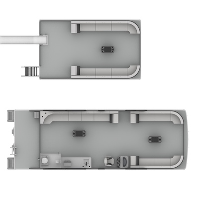 Double Decker Pontoon Boat with 3.0m Width Under-seat Storage and Various Color Options