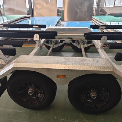 2 Inch Ball Hitch Lightweight Aluminium Boat Trailer with LED Waterproof Lights for Marine Use