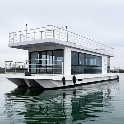 Modern house boat luxury floating featuring 20mm deck thickness perfect for end leisure and residential watercraft needs