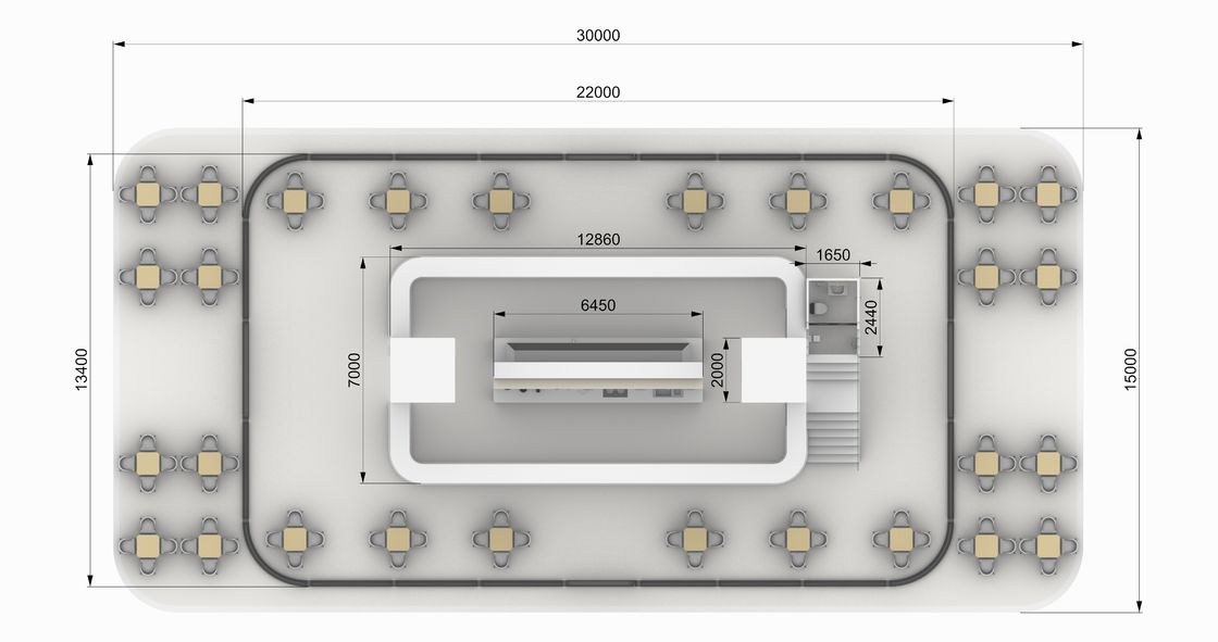 200 People Aluminum Floating Restaurant Boat 30m