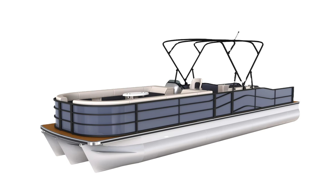 OEM 27 Ft Luxury Pontoon Boats 15-18 Person Capacity for Hosting Gatherings