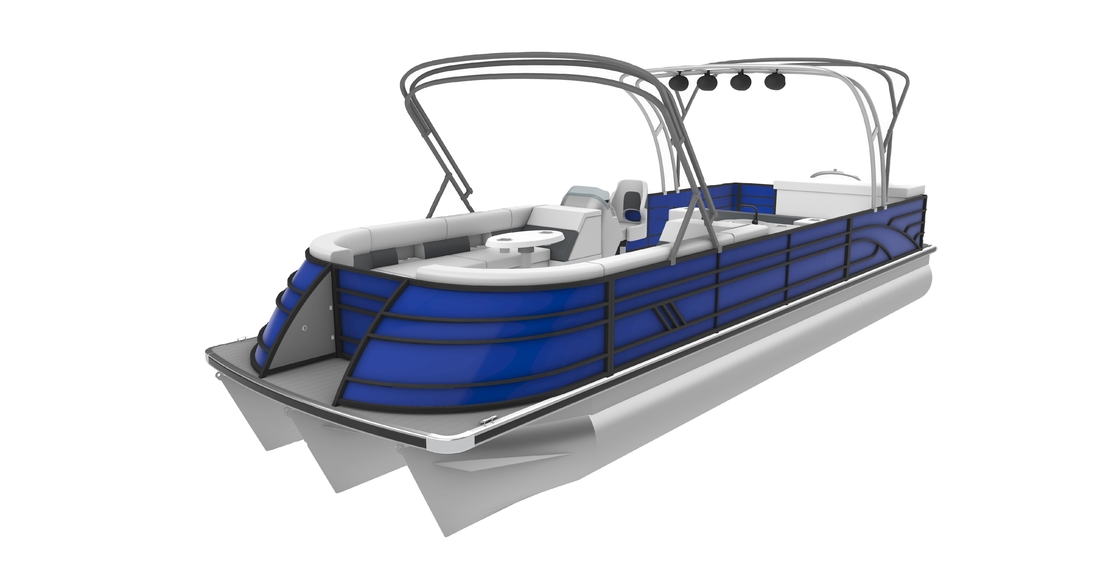 Comfortable 27ft Leisure Pontoon Boats 2.3m 2.6m Width For Fishing And Cruising