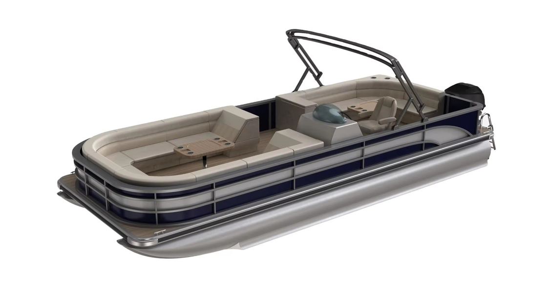 High Capacity Aluminium Pontoon Boat Gasoline Fuel Type For 8-12 People
