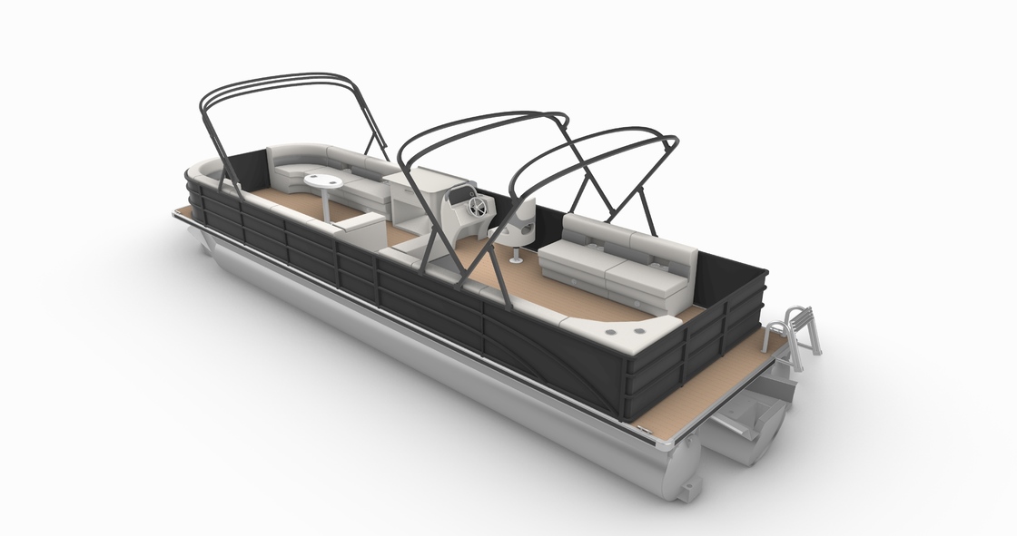 Luxury Black Pontoon Boat for 18-22 People