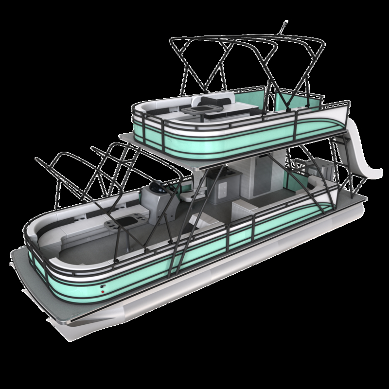 Double Decker Pontoon Boat with 12 Cup Holders, 18-22 People Capacity, and 9.2m Length for Ultimate Water Entertainment