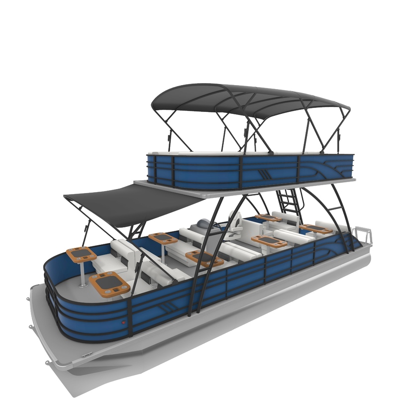 3.0m Wide Double Decker Pontoon Boat with Marine Carpet