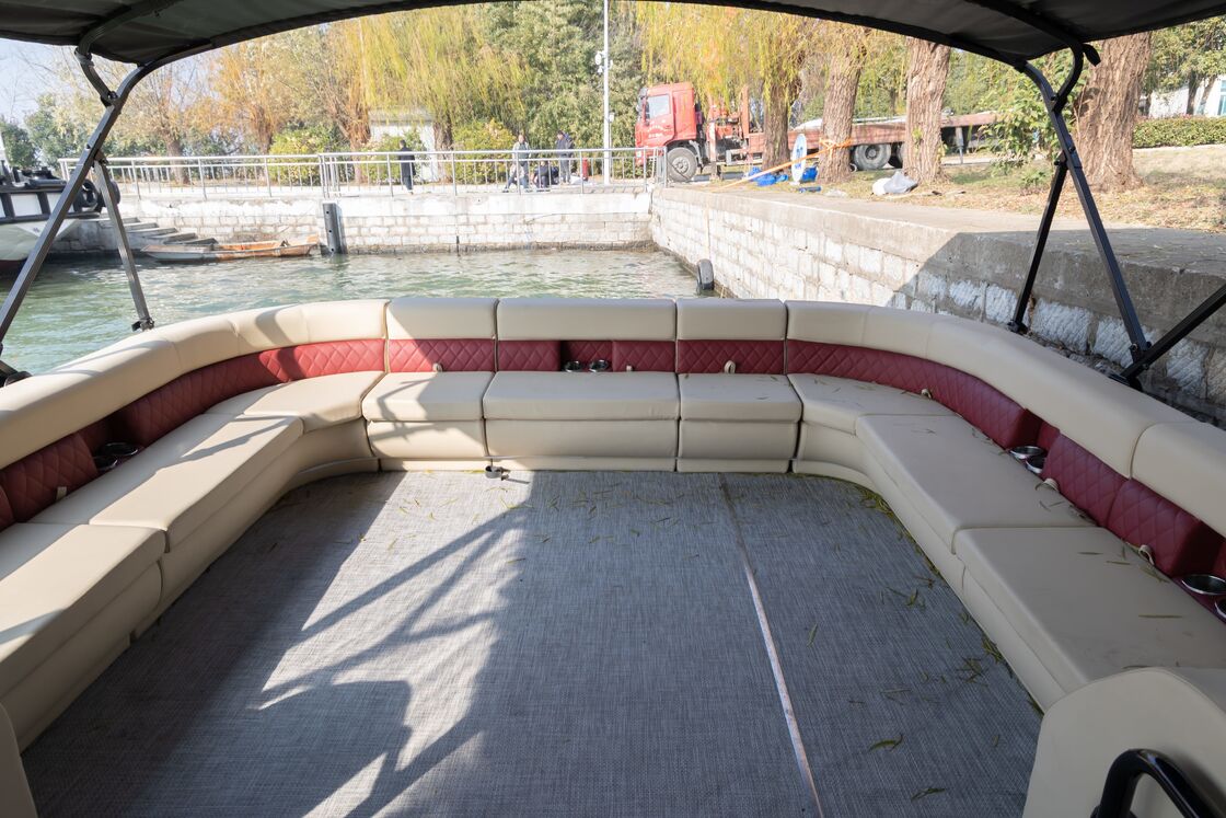Double Decker Pontoon Boat with 12 Cup Holders & Storage
