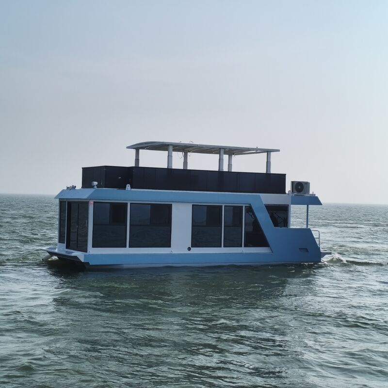 Two Level Luxury Floating Boathouse Restaurant with 30 People Capacity and Aluminum Construction