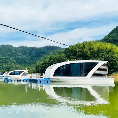 Aluminum Design Floating Boat Hotel House Boat For Fishing Swimming