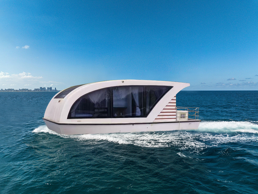 Aluminum Luxury Floating House Boat 8m Length For Sightseeing