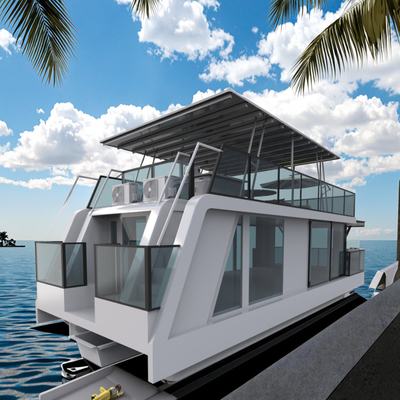 Luxury Aluminum Pontoon Houseboat 16 People For Relaxation And Entertainment