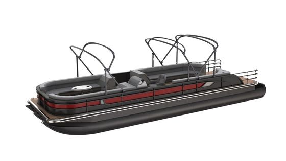 29 ft Aluminium Pontoon Boot mit 18-22 Personen Kapazität und Untersitzlager für Freizeit- und Wasseraktivitäten