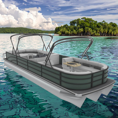 29ft Uzunluk 2.3/2.6m Genişlik Aile Eğlence Seyahatleri için 0.635m boru çaplı Pontoon Teknesi
