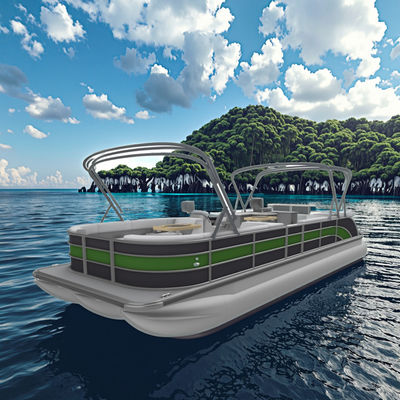 Pontoon de 29 pieds en aluminium avec une puissance de moteur de 100 ch/250 ch Épaisseur de matériau de 3,0 mm et épaisseur de pont de 20 mm